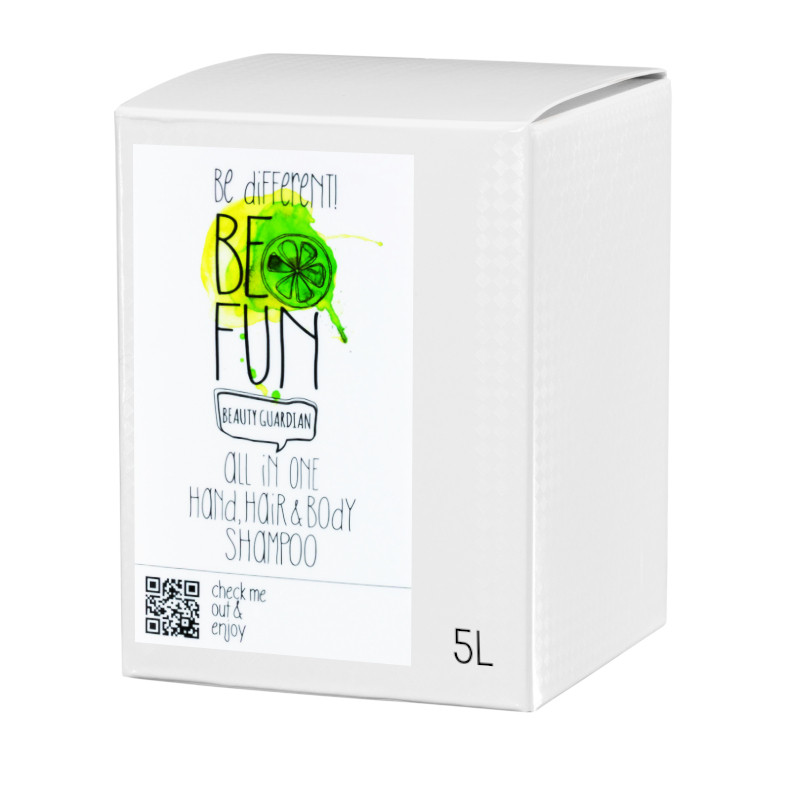 ŻEL DO MYCIA RĄK, WŁOSÓW I CIAŁA 5L (KARTON) BE DIFFERENT
