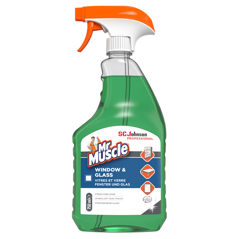 MR MUSCLE WINDOW & GLASS 750ML PŁYN DO SZYB ZIELONY BUTELKA ZE SPRYSKIWACZEM