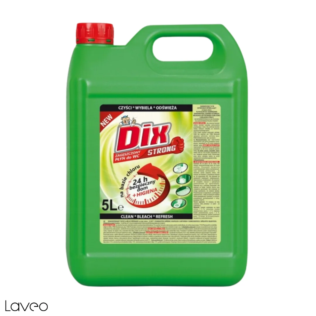 DIX 5L WC ZAGESZCZONY PŁYN CZYSZCZACO-DEZYNFEKUJACY NA BAZIE CHLORU ZIELONY