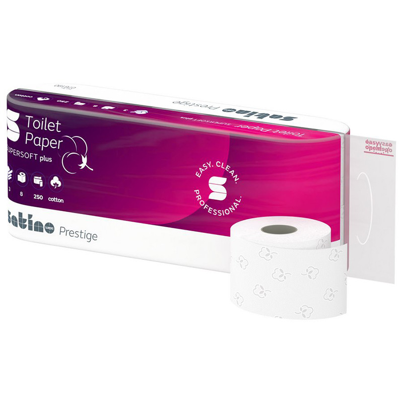 PAPIER TOALETOWY BIAŁY MAŁA ROLKA CELULOZA + BAWEŁNA 250 LIST