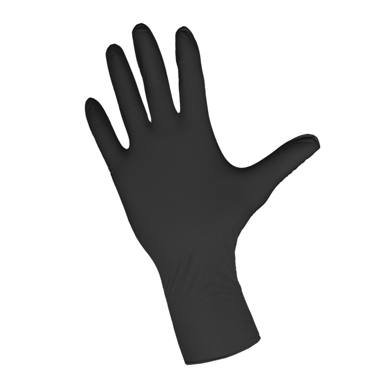 RĘKAWICE NITRYLOWE BEZPUDROWE L CZARNE