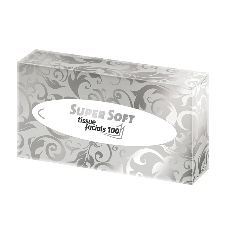 CHUSTECZKI KOSMETYCZNE BIAŁA CELULOZA OP=100 LIST. 2W SREBRNO-SZARY