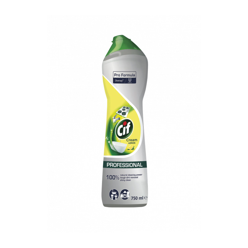 CIF CREAM LEMON 750ML MLECZKO DO CZYSZCZENIA MOCNO ZABRUDZONYCH POWIERZCHNI KART=8SZT DIVERSEY EPAL=80 KART.