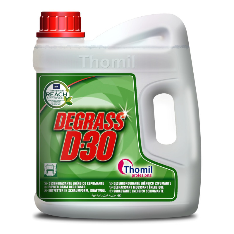 DEGRASS D-30 4L SILNIE ALKALICZNY PIANOWY ODTŁUSZCZACZ DO ZMYWANIA UPORCZYWYCH ZABRUDZEŃ SPOŻYWCZYCH THOMIL