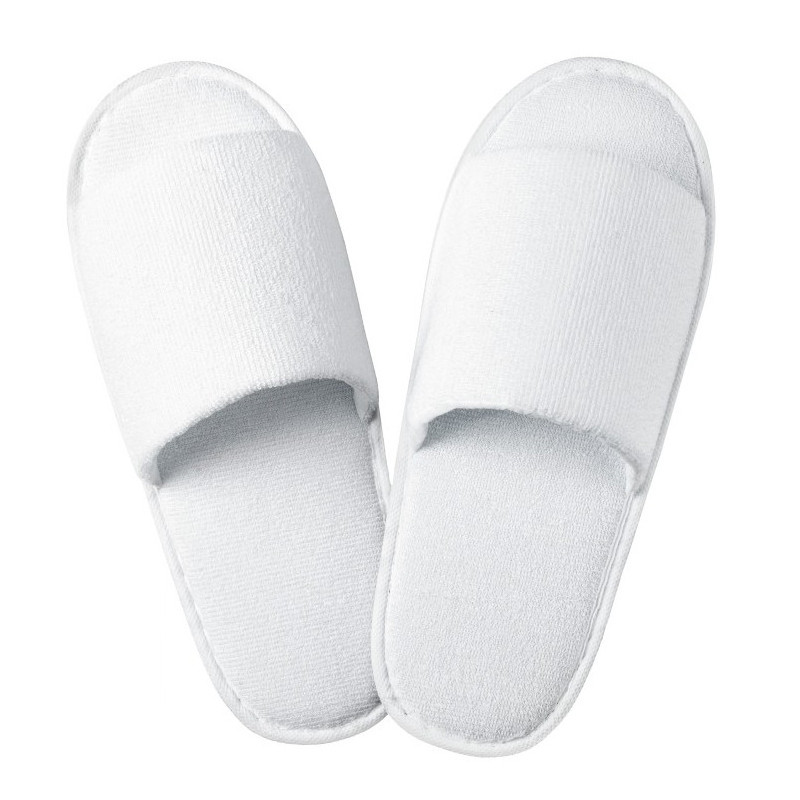 PANTOFLE HOTELOWE FROTTE OTWARTE BIAŁE