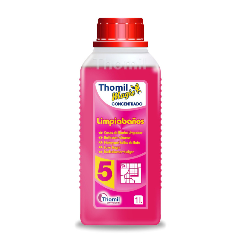 THOMILMAGIC NR.5 KONCENTRAT 1L KWAŚNY ŚRODEK MYJĄCY DO ŁAZIENEK I SANITARIATÓW THOMIL KART=4SZT